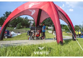 VENTO tent during an event in city park.